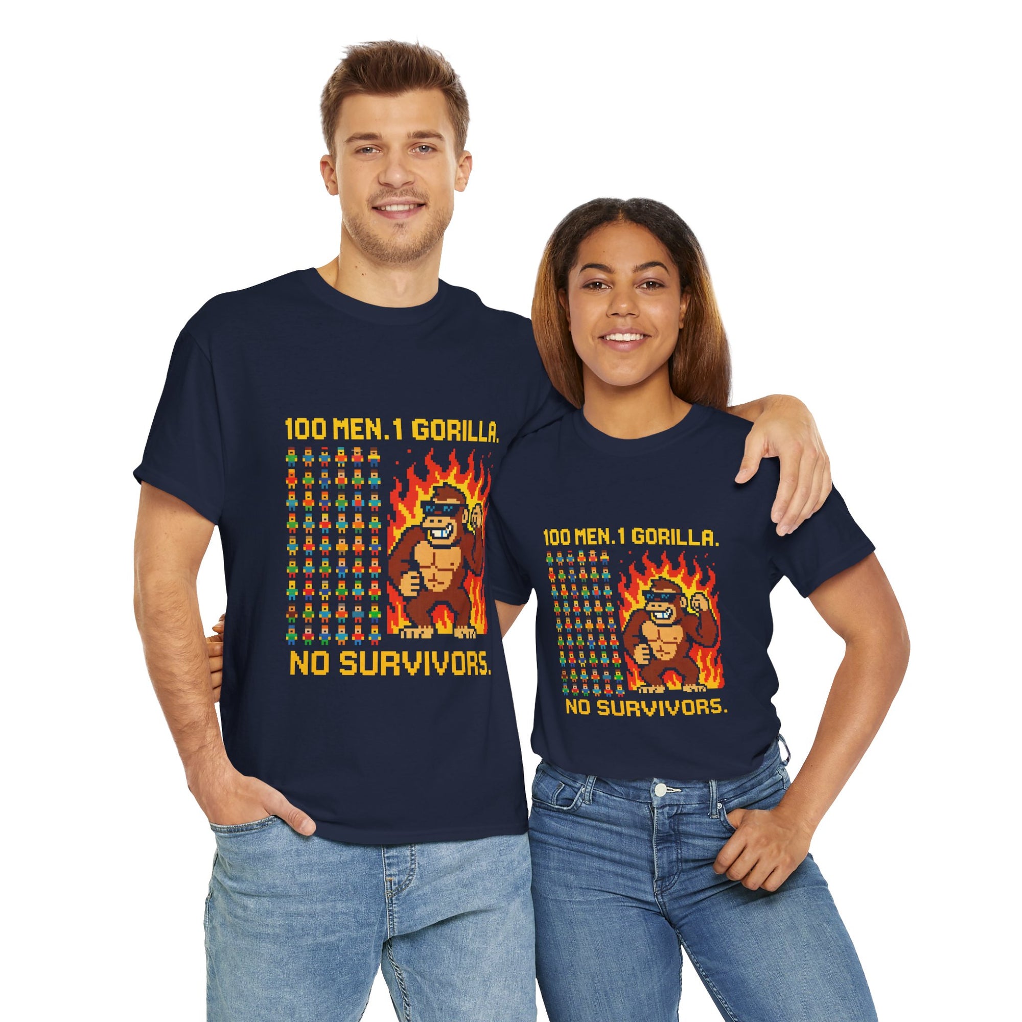 100 MEN. 1 GORILLA. NO SURVIVORS - 01 - T-Shirt