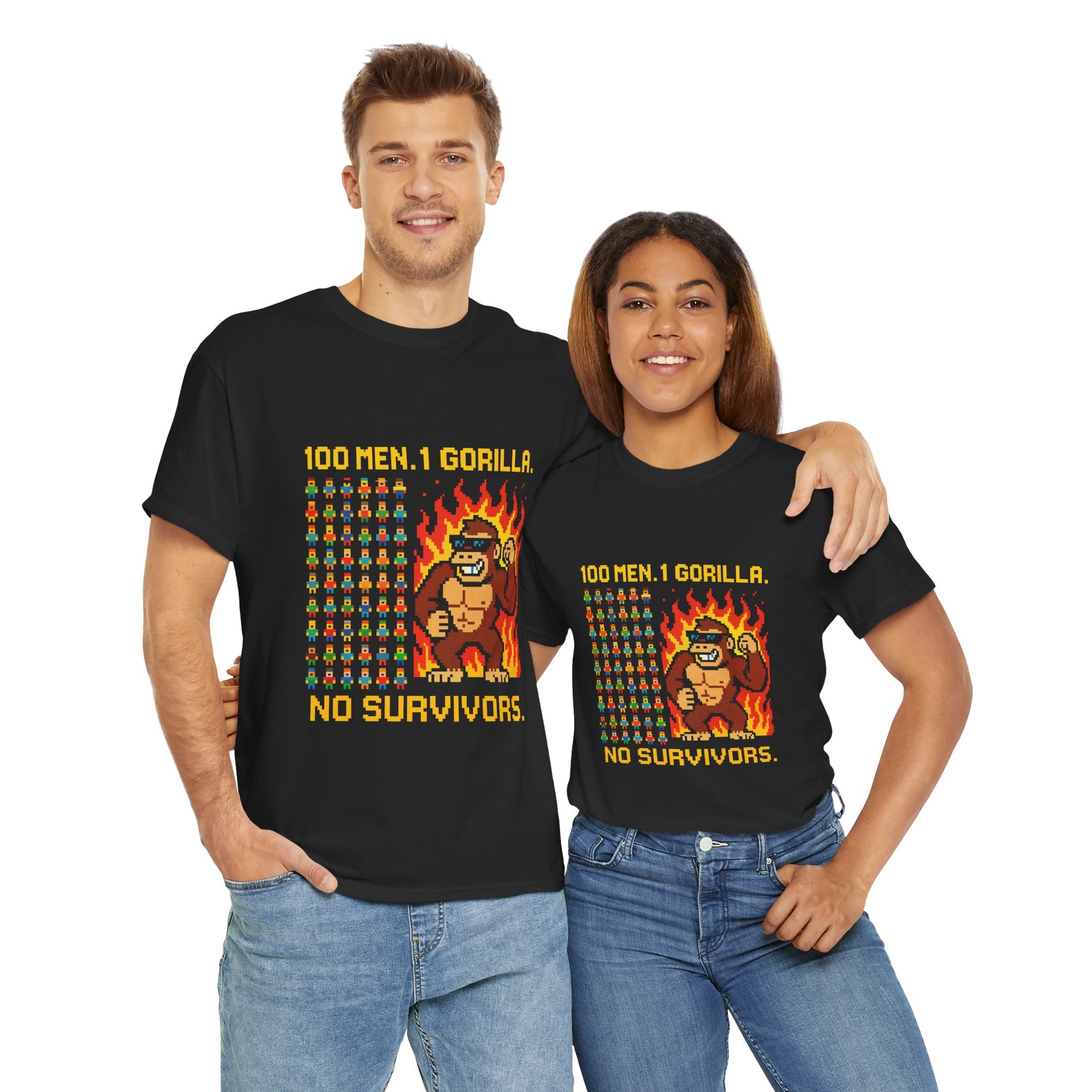 100 MEN. 1 GORILLA. NO SURVIVORS - 01 - T-Shirt