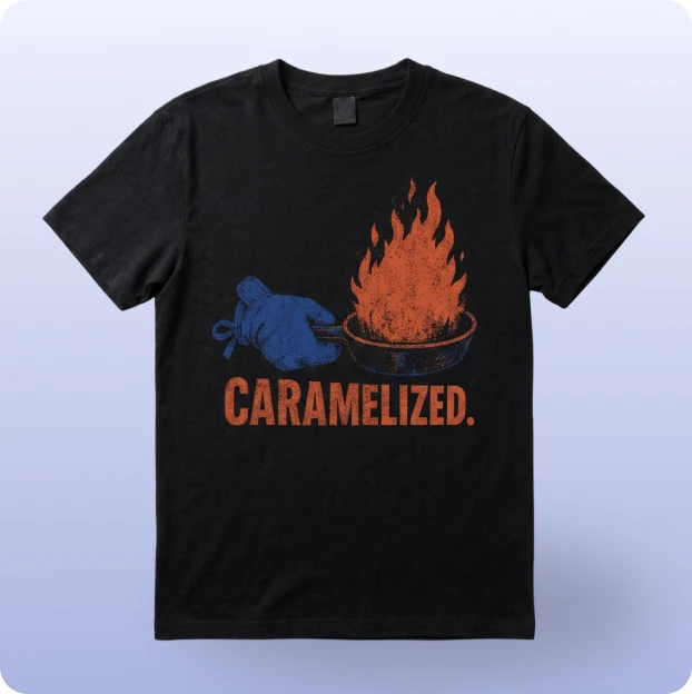 The Caramelized heavy tee generated from the creator's moment